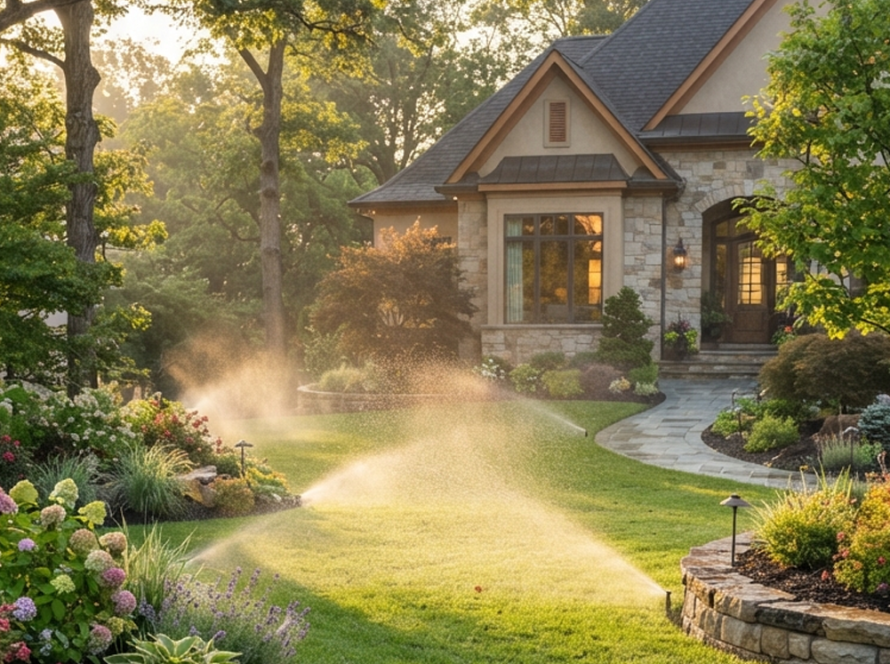 Professional sprinkler repair service repairing residential irrigation system in Waxhaw NC
